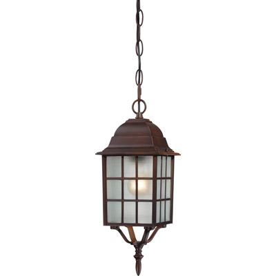 Nuvo Lighting 60/4912  Adams - 1 Light - 16" Outdoor Hanging with Frosted Glass in Rustic Bronze Finish